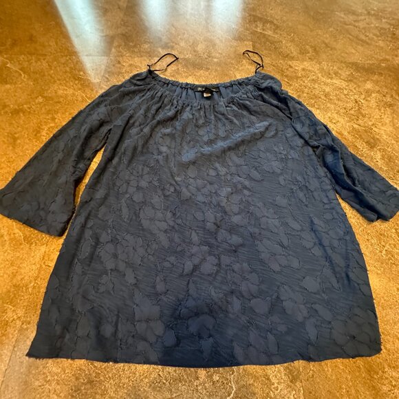 INC International Concept Blue Flower Sheer and Lined Top - Size Small - Picture 1 of 4